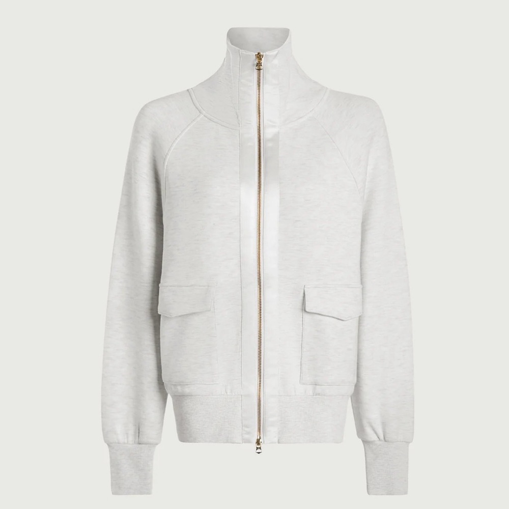 LIKE NEW Varley Women's Roxbury Zipthrough Sweatshirt in Ivory Marl, Size M